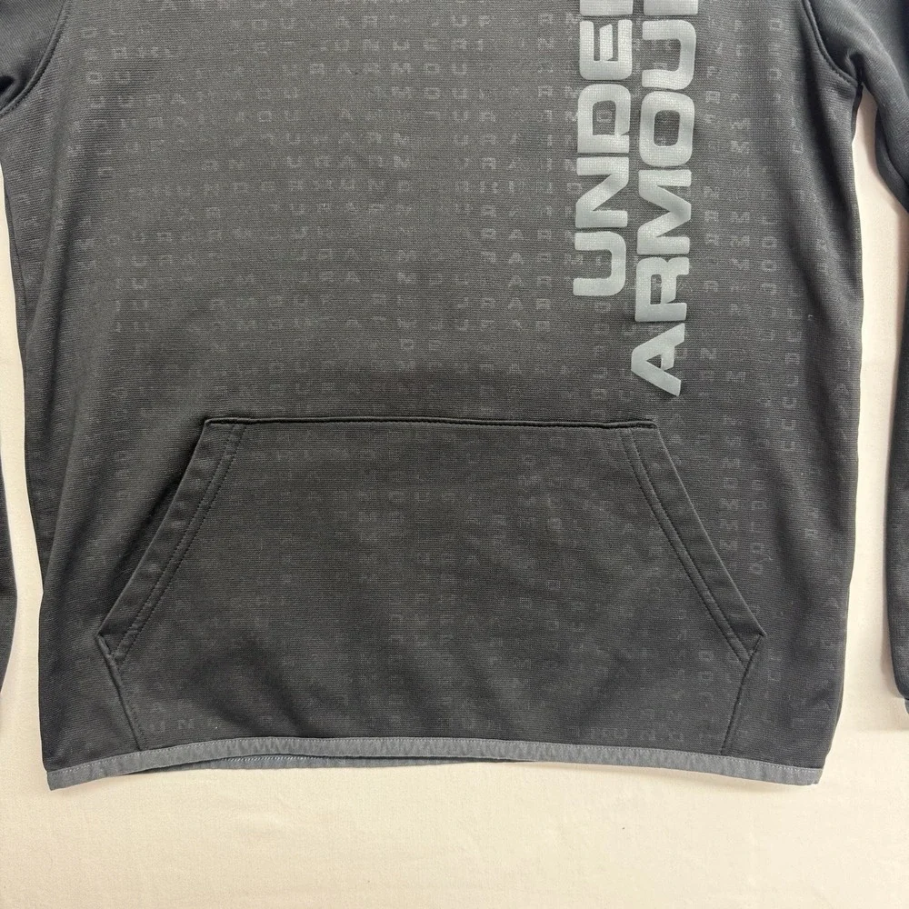 Under Armour Youth‎ Large ColdGear Hoodie Black Loose Fit Pullover YLG